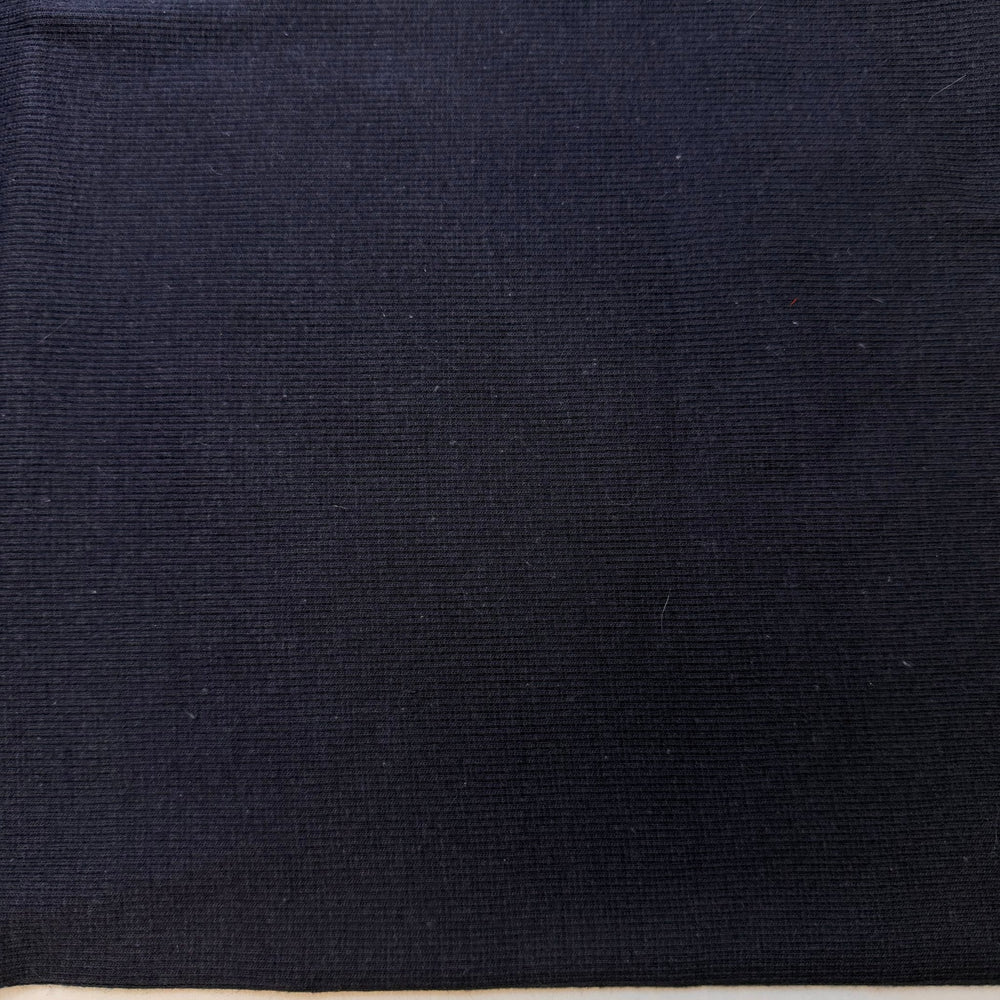 Roaring 20s - Tubular Rib Knit Natural Blend Knit - Navy - 0.65M Bundle - True Deadstock fabric Fabric by private - Sustainable Textile | FABCYCLE