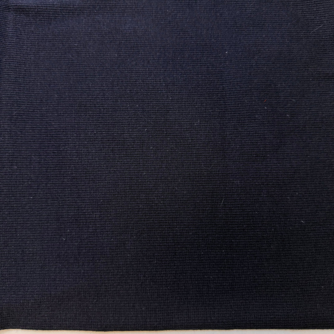 Roaring 20s - Tubular Rib Knit Natural Blend Knit - Navy - 0.65M Bundle - True Deadstock fabric Fabric by private - Sustainable Textile | FABCYCLE