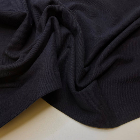 Roaring 20s - Tubular Rib Knit Natural Blend Knit - Navy - 0.65M Bundle - True Deadstock fabric Fabric by private - Sustainable Textile | FABCYCLE
