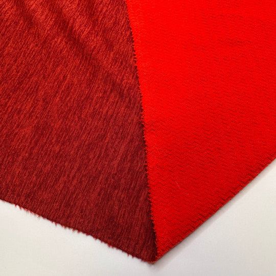 Robins In The Backyard - Jersey Fleece Polyester Blend Knit - Dark Orange Heathered - 2M Bundle - True Deadstock fabric Fabric by private - Sustainable Textile | FABCYCLE
