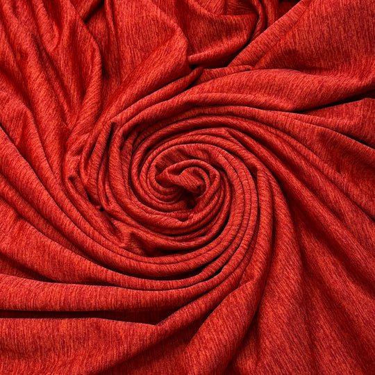 Robins In The Backyard - Jersey Fleece Polyester Blend Knit - Dark Orange Heathered - 2M Bundle - True Deadstock fabric Fabric by private - Sustainable Textile | FABCYCLE