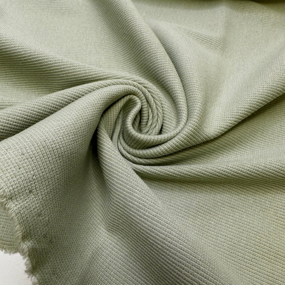 Rock Hounding - Rib Knit Cotton Blend Knit - Light Green - 1.7M Bundle - True Deadstock fabric Fabric by private - Sustainable Textile | FABCYCLE