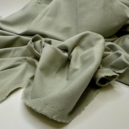 Rock Hounding - Rib Knit Cotton Blend Knit - Light Green - 1.7M Bundle - True Deadstock fabric Fabric by private - Sustainable Textile | FABCYCLE