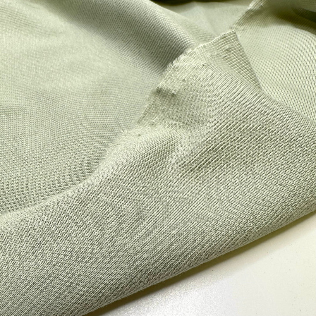Rock Hounding - Rib Knit Cotton Blend Knit - Light Green - 1.7M Bundle - True Deadstock fabric Fabric by private - Sustainable Textile | FABCYCLE