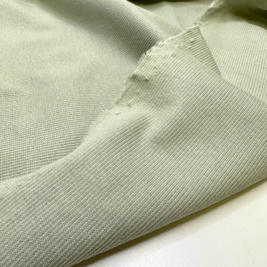Rock Hounding - Rib Knit Cotton Blend Knit - Light Green - 1.7M Bundle - True Deadstock fabric Fabric by private - Sustainable Textile | FABCYCLE