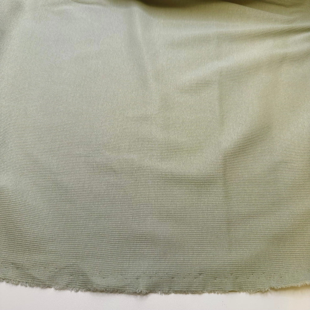 Rock Hounding - Rib Knit Cotton Blend Knit - Light Green - 1.7M Bundle - True Deadstock fabric Fabric by private - Sustainable Textile | FABCYCLE