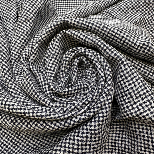 Rock Star - Polyester Blend Woven - White/Black Plaid - 1.2M Bundle - True Deadstock fabric Fabric by private - Sustainable Textile | FABCYCLE
