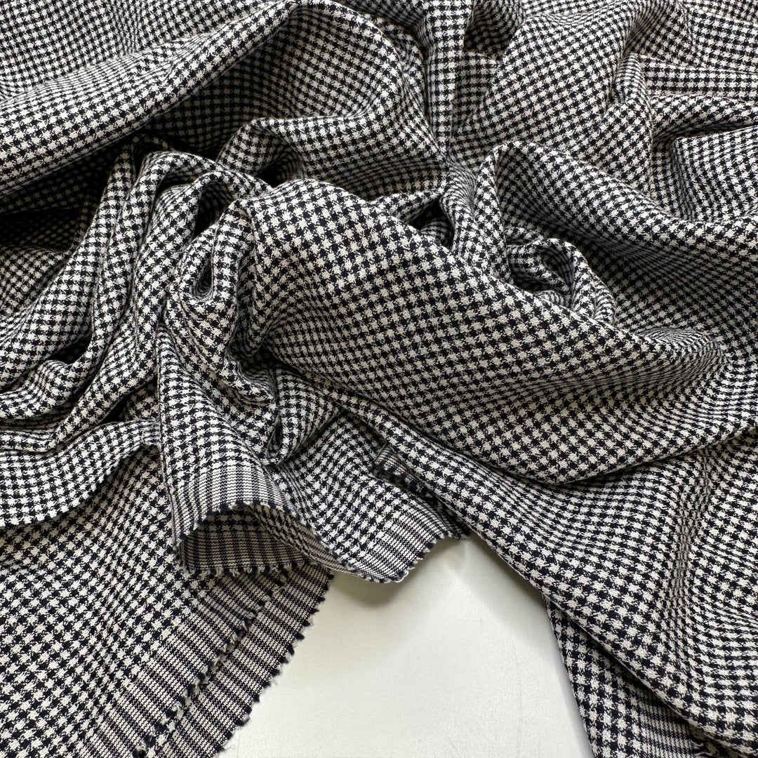 Rock Star - Polyester Blend Woven - White/Black Plaid - 1.2M Bundle - True Deadstock fabric Fabric by private - Sustainable Textile | FABCYCLE