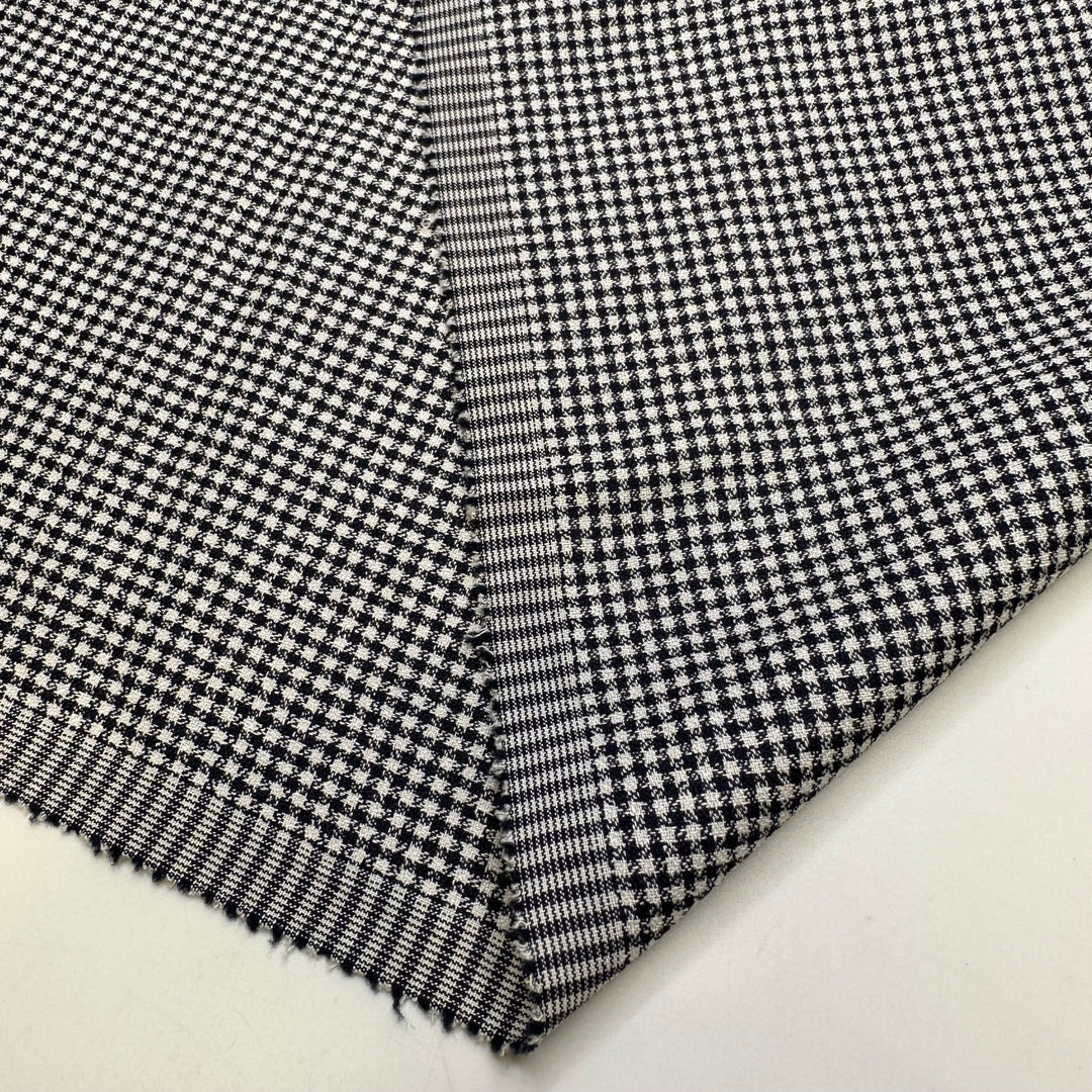 Rock Star - Polyester Blend Woven - White/Black Plaid - 1.2M Bundle - True Deadstock fabric Fabric by private - Sustainable Textile | FABCYCLE