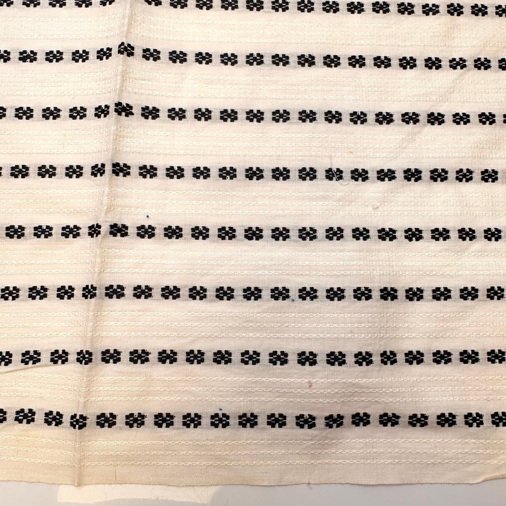 Rolled Ice Cream - Vintage Cotton Woven - Cream/Black Stripes - 1.4M Bundle - True Deadstock fabric Fabric by private - Sustainable Textile | FABCYCLE