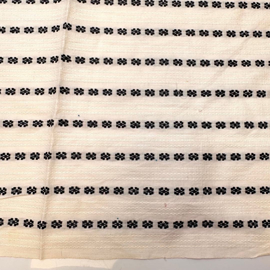 Rolled Ice Cream - Vintage Cotton Woven - Cream/Black Stripes - 1.4M Bundle - True Deadstock fabric Fabric by private - Sustainable Textile | FABCYCLE