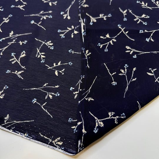 Romantic Dinner At Sea - Chiffon Poly Woven - Navy Multi Floral - 2.75M Bundle - True Deadstock fabric Fabric by private - Sustainable Textile | FABCYCLE