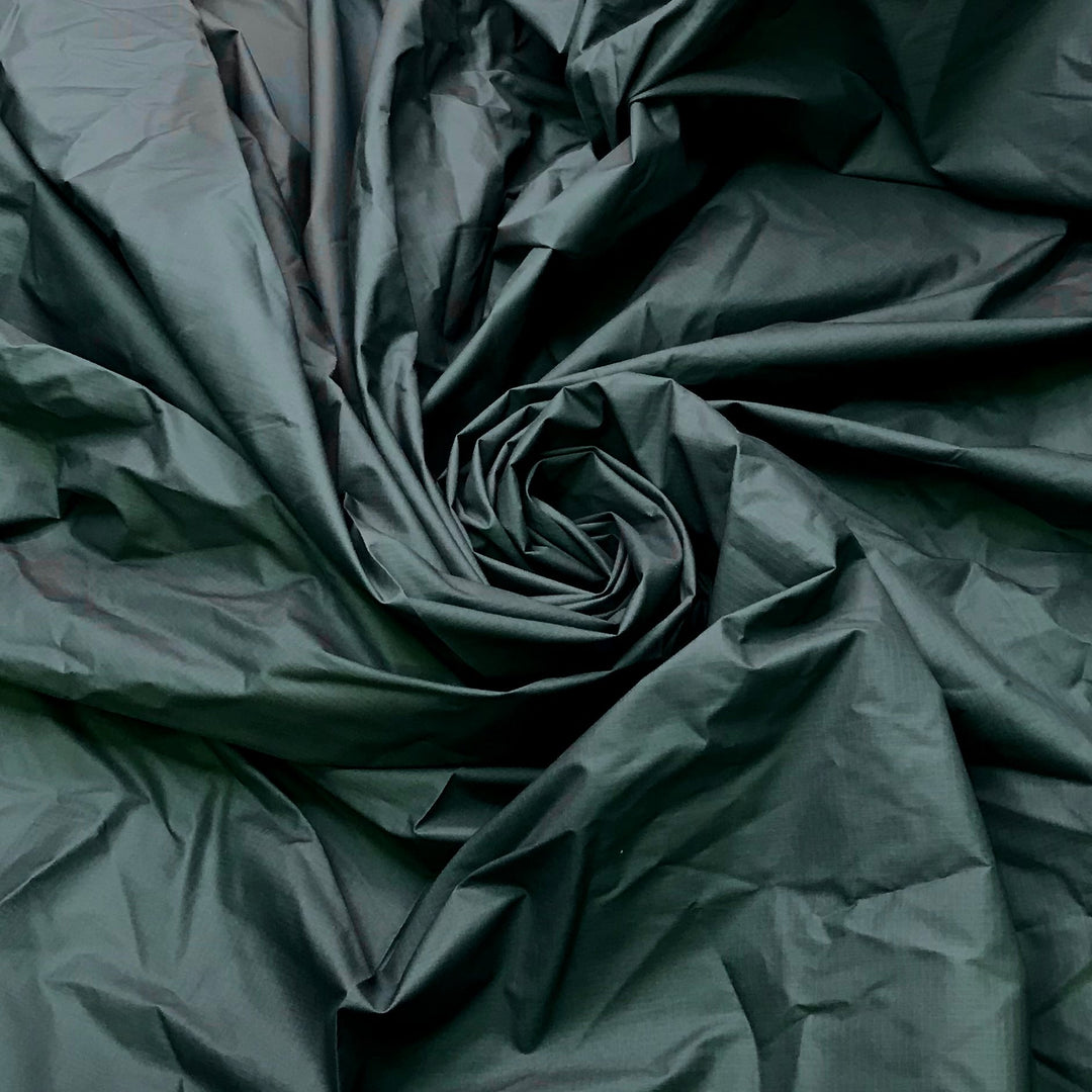Rotary Phones - Ripstop Nylon Blend Woven - Dark Green/Grey - 1.35M Bundle - True Deadstock fabric Fabric by private - Sustainable Textile | FABCYCLE