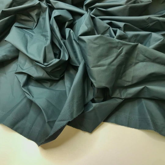 Rotary Phones - Ripstop Nylon Blend Woven - Dark Green/Grey - 1.35M Bundle - True Deadstock fabric Fabric by private - Sustainable Textile | FABCYCLE