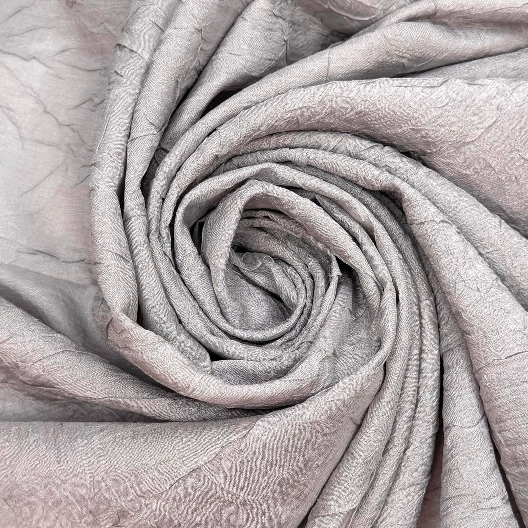 Run To The Dance Floor - Crinkle Chiffon Polyester Blend Woven - Light Grey - 0.9M Bundle - True Deadstock fabric Fabric by private - Sustainable Textile | FABCYCLE