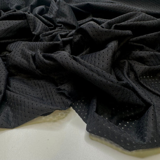 Running On The Road Less Traveled - Mesh Polyester Blend Woven - Black - Bundles - True Deadstock fabric Fabric by private - Sustainable Textile | FABCYCLE