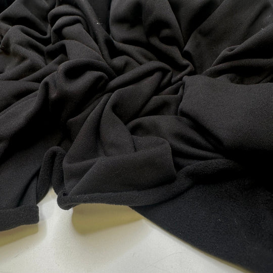 Running Pants Designated For Lazy Days - Micro Fleece Jersey Fleece Polyester Blend Knit - Black - 2.2M Bundle - True Deadstock fabric Fabric by private - Sustainable Textile | FABCYCLE