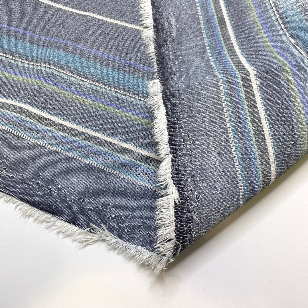 Running To The Pool - Water Resistant Poly/PU Woven - Grey Multi Stripes - 2M Bundle - True Deadstock fabric Fabric by private - Sustainable Textile | FABCYCLE