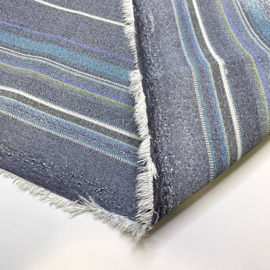 Running To The Pool - Water Resistant Poly/PU Woven - Grey Multi Stripes - 2M Bundle - True Deadstock fabric Fabric by private - Sustainable Textile | FABCYCLE