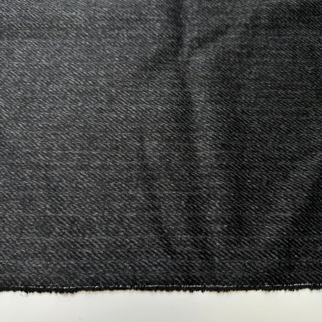 Russian Blue Cat Purrs - Herringbone Wool Woven - Dark Grey - 1.15M Bundle - True Deadstock fabric Fabric by private - Sustainable Textile | FABCYCLE