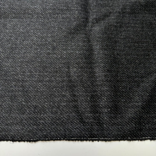 Russian Blue Cat Purrs - Herringbone Wool Woven - Dark Grey - 1.15M Bundle - True Deadstock fabric Fabric by private - Sustainable Textile | FABCYCLE