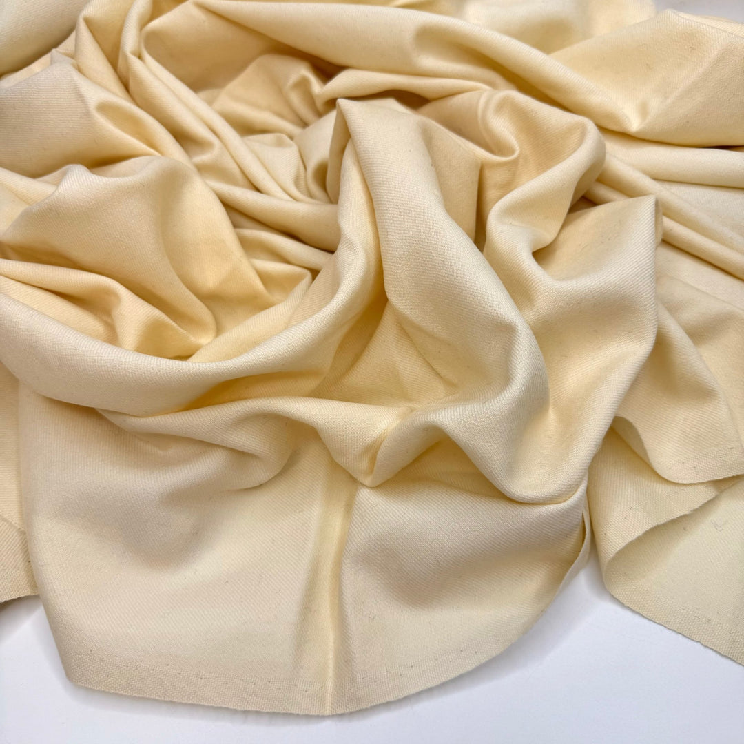 Russian Dolls Are Full Of Themselves - Twill Weave Wool Woven - Cream - 1.1M Bundle - True Deadstock fabric Fabric by private - Sustainable Textile | FABCYCLE