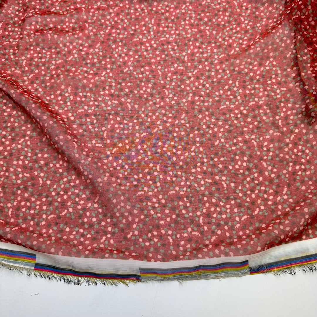 Rutabaga Pie - Chiffon Polyester Blend Woven - Dark Red Multi Floral - Bundles - True Deadstock fabric Fabric by private - Sustainable Textile | FABCYCLE