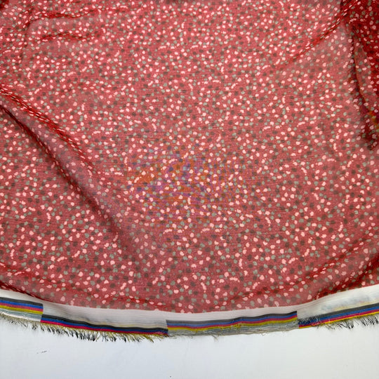Rutabaga Pie - Chiffon Polyester Blend Woven - Dark Red Multi Floral - Bundles - True Deadstock fabric Fabric by private - Sustainable Textile | FABCYCLE
