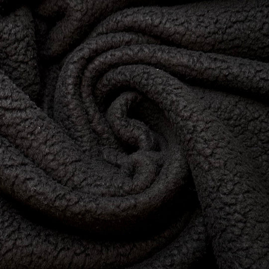RV Camping - Fleece Polyester Blend Knit - Black - 1.75M Bundle - True Deadstock fabric Fabric by private - Sustainable Textile | FABCYCLE