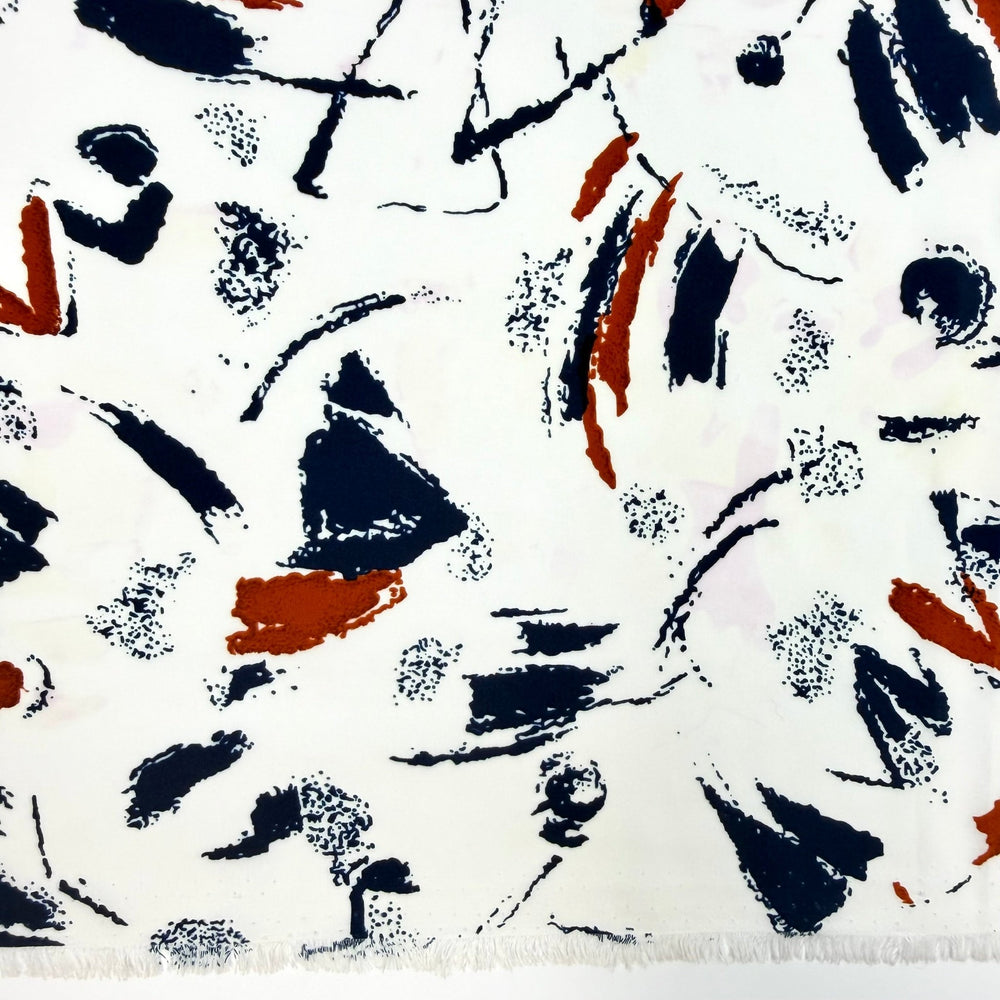 Sail Away With Me - Polyester Blend Woven - Navy/White Abstract - 1.15M Bundle - True Deadstock fabric Fabric by private - Sustainable Textile | FABCYCLE