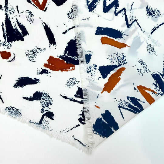 Sail Away With Me - Polyester Blend Woven - Navy/White Abstract - 1.15M Bundle - True Deadstock fabric Fabric by private - Sustainable Textile | FABCYCLE
