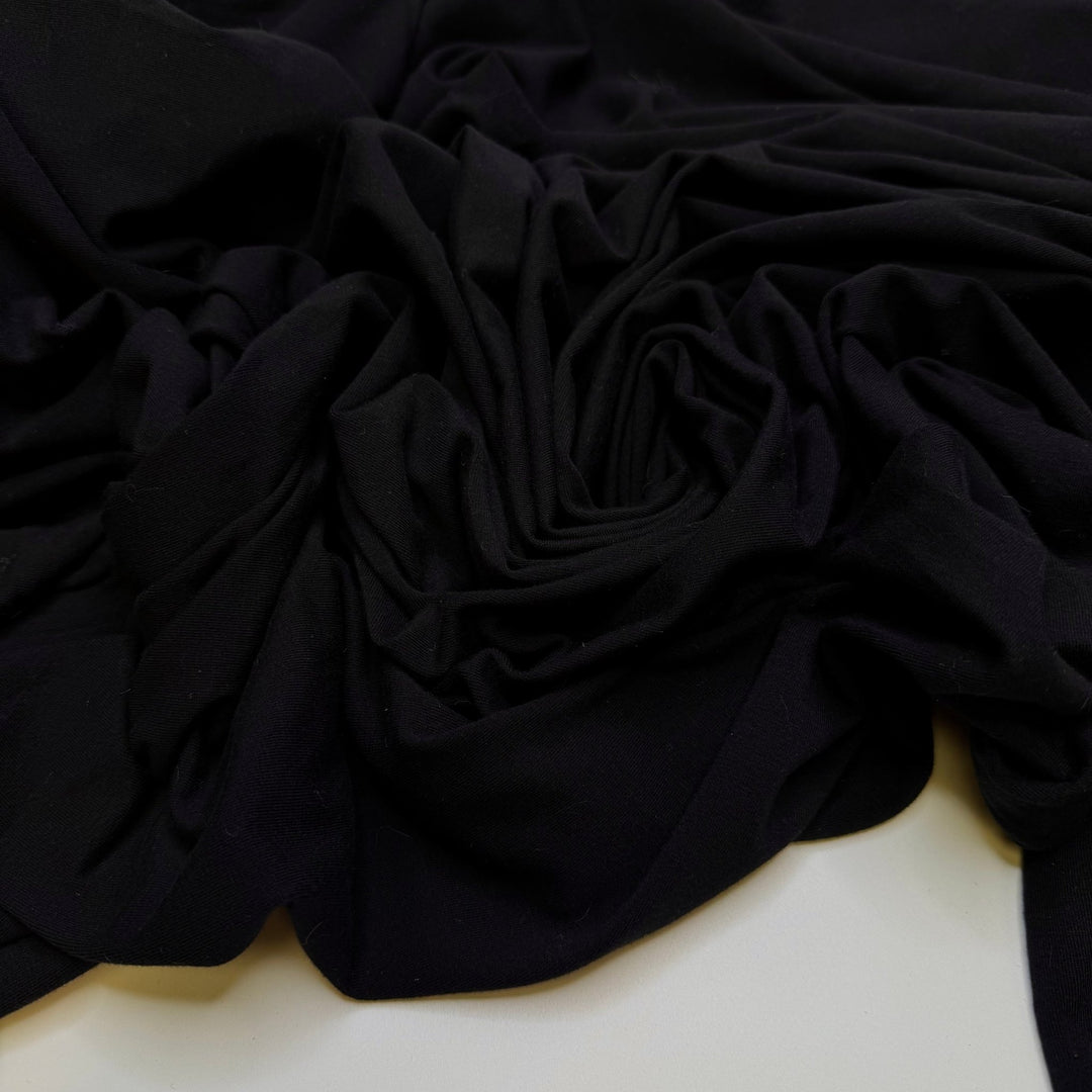 Sailback Houndshark Returning - Jersey Cotton Blend Knit - Black - 2M Bundle - True Deadstock fabric Fabric by private - Sustainable Textile | FABCYCLE