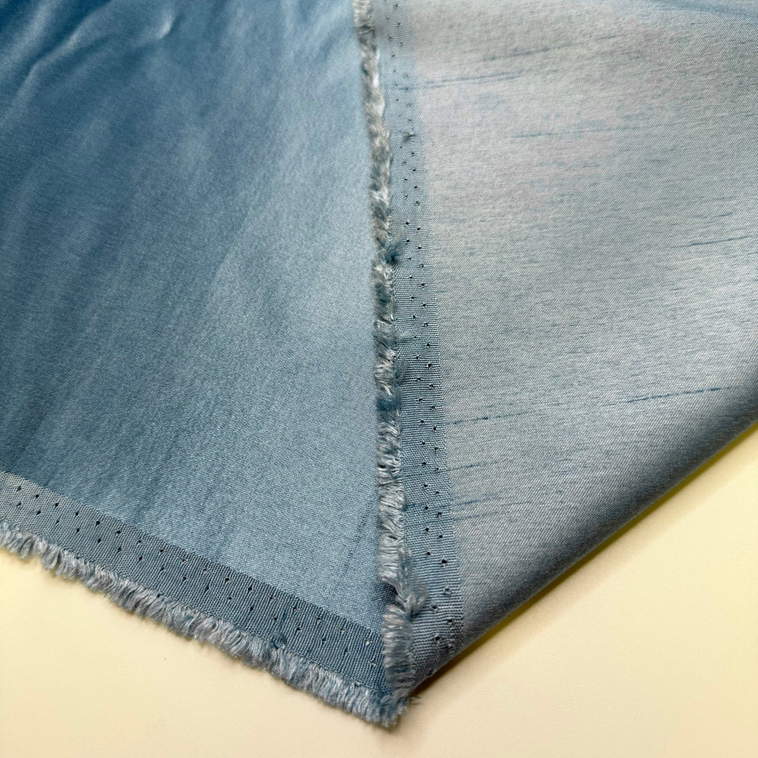 Salad Fork And Dinner Fork - Satin Polyester Blend Woven - Light Blue - 2M Bundle - True Deadstock fabric Fabric by private - Sustainable Textile | FABCYCLE