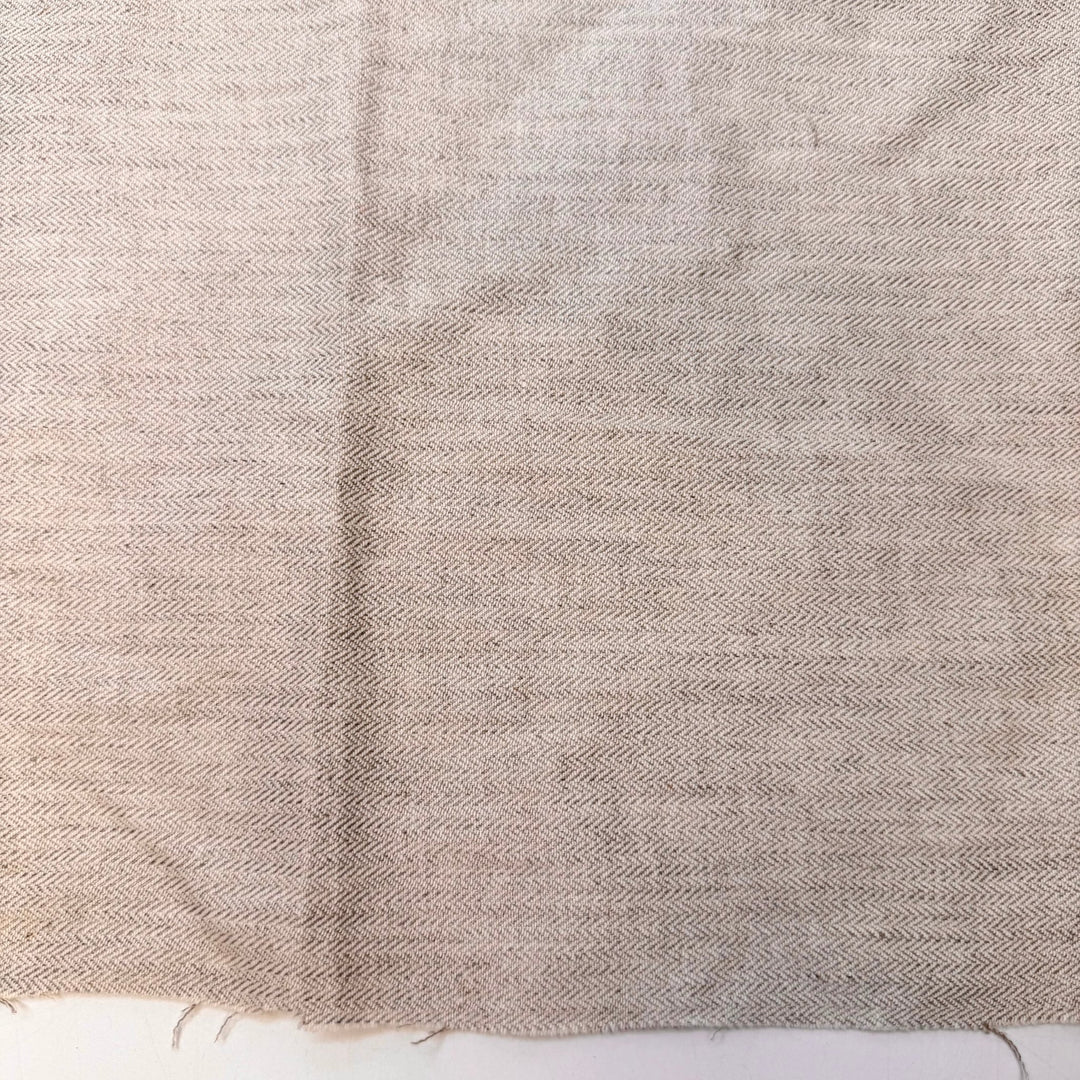 Sand Dune Quartz - Herringbone Cotton/Spandex Woven - Light Beige/Cream - 2M Bundle - True Deadstock fabric Fabric by private - Sustainable Textile | FABCYCLE