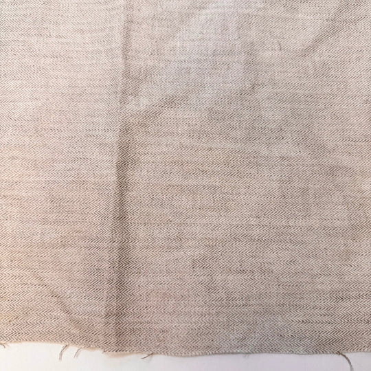 Sand Dune Quartz - Herringbone Cotton/Spandex Woven - Light Beige/Cream - 2M Bundle - True Deadstock fabric Fabric by private - Sustainable Textile | FABCYCLE