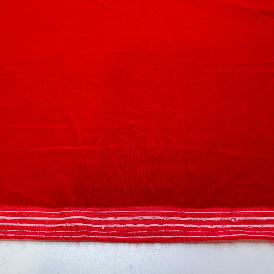 Santa Suit Chic - Velvet Poly Woven - Red - 1.25M Bundle - True Deadstock fabric Fabric by private - Sustainable Textile | FABCYCLE