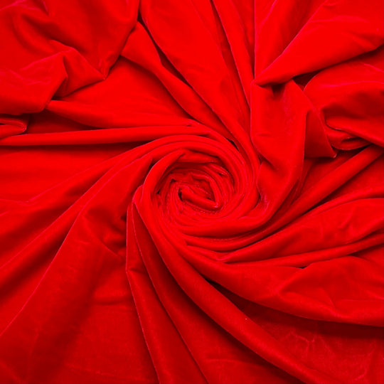 Santa Suit Chic - Velvet Poly Woven - Red - 1.25M Bundle - True Deadstock fabric Fabric by private - Sustainable Textile | FABCYCLE