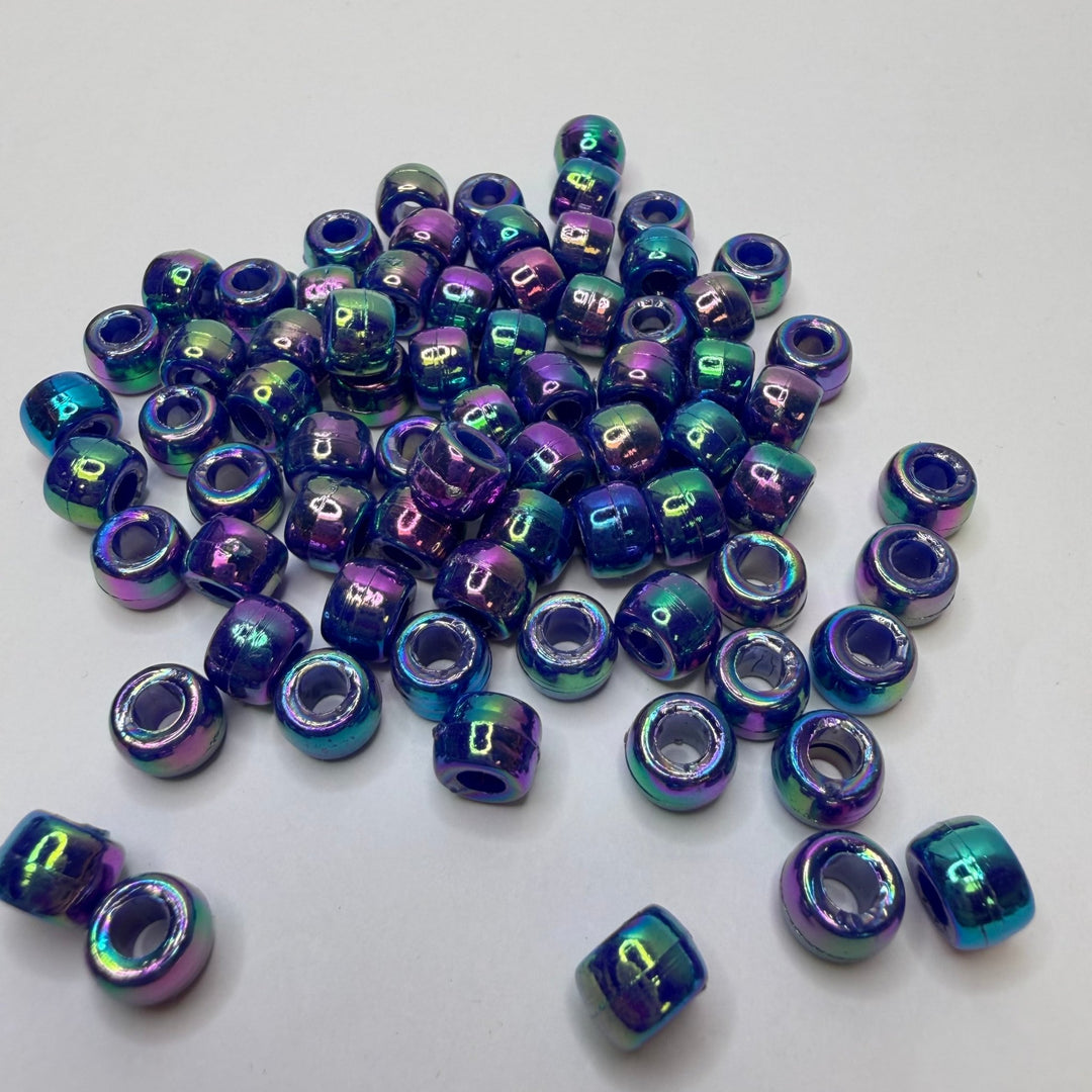 Sapphire Chromed Pony Beads Beads - Blue/Purple - 50 Pack - True Deadstock supplies Fabric by private - Sustainable Textile | FABCYCLE