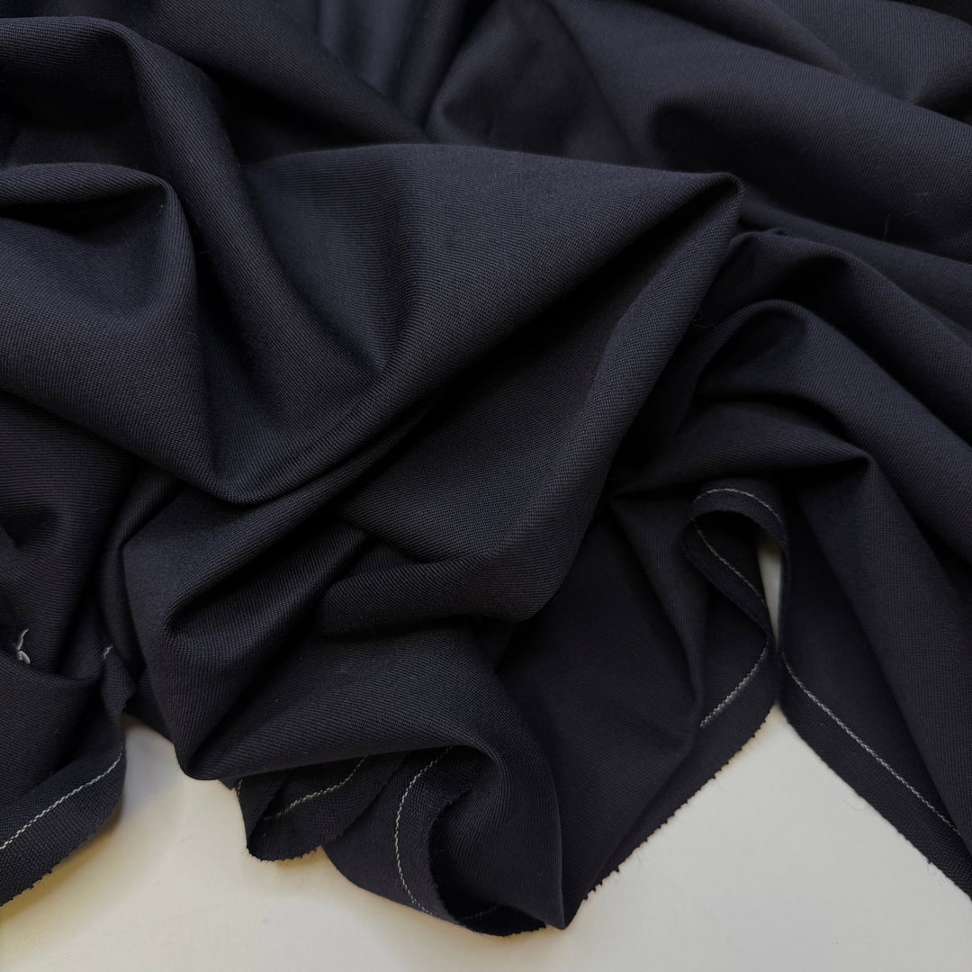 Sapphire Depth - Twill Weave Wool Woven - Dark Navy - 1.6M Bundle - True Deadstock fabric Fabric by private - Sustainable Textile | FABCYCLE