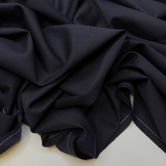 Sapphire Depth - Twill Weave Wool Woven - Dark Navy - 1.6M Bundle - True Deadstock fabric Fabric by private - Sustainable Textile | FABCYCLE