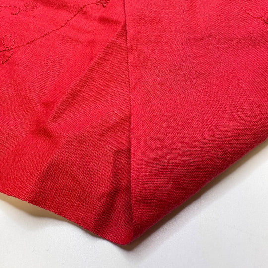 Sauna Embers - Embroidered Cotton Woven - Red Floral - 2.8M Bundle - True Deadstock fabric Fabric by private - Sustainable Textile | FABCYCLE