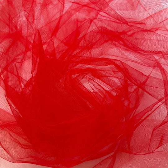 Save A Seat For Santa - Tulle Poly Knit - Red - 1.25M Bundle - True Deadstock fabric Fabric by private - Sustainable Textile | FABCYCLE