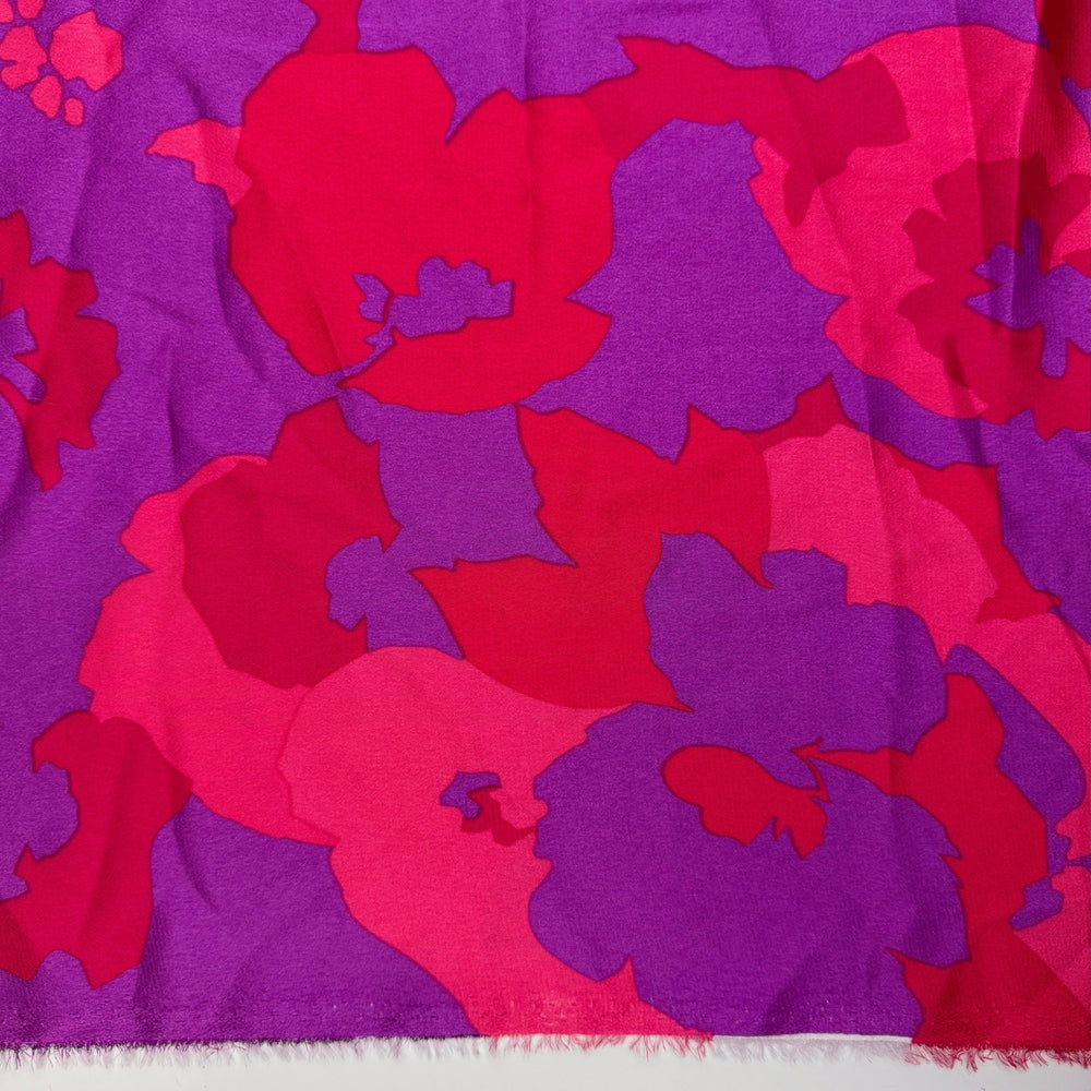 School Spirit Day - Satin Polyester Blend Woven - Purple/Pink Floral - 1.1M Bundle - True Deadstock fabric Fabric by private - Sustainable Textile | FABCYCLE