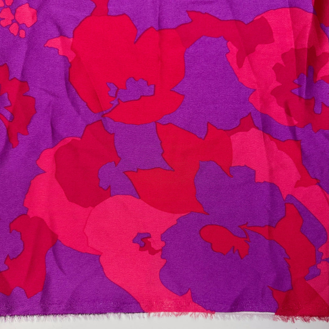 School Spirit Day - Satin Polyester Blend Woven - Purple/Pink Floral - 1.1M Bundle - True Deadstock fabric Fabric by private - Sustainable Textile | FABCYCLE