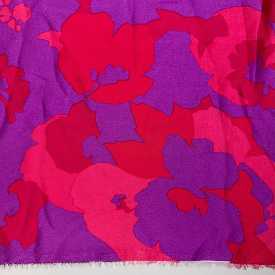 School Spirit Day - Satin Polyester Blend Woven - Purple/Pink Floral - 1.1M Bundle - True Deadstock fabric Fabric by private - Sustainable Textile | FABCYCLE