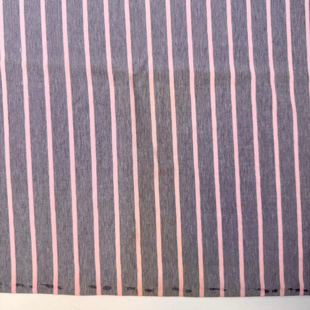 Scientific Notation - Jersey Cotton Blend Knit - Light Pink/Grey Stripes - 0.6M Bundle - True Deadstock fabric Fabric by private - Sustainable Textile | FABCYCLE