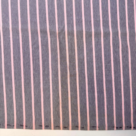 Scientific Notation - Jersey Cotton Blend Knit - Light Pink/Grey Stripes - 0.6M Bundle - True Deadstock fabric Fabric by private - Sustainable Textile | FABCYCLE