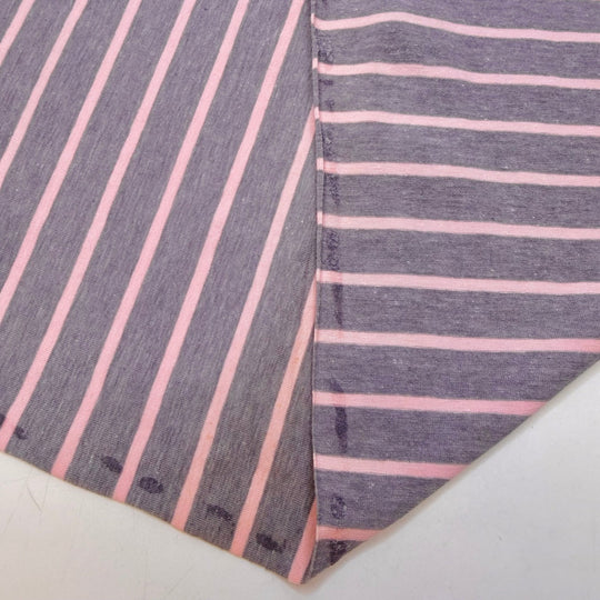 Scientific Notation - Jersey Cotton Blend Knit - Light Pink/Grey Stripes - 0.6M Bundle - True Deadstock fabric Fabric by private - Sustainable Textile | FABCYCLE