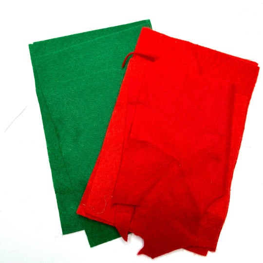 Scrap Pack Felt - Red/Green - 8 Pack - True Deadstock supplies Fabric by private - Sustainable Textile | FABCYCLE