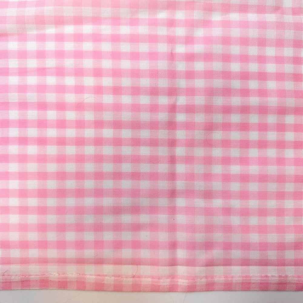 Scrap Patchwork Quilt - Polyester Blend Woven - Light Pink Plaid - 1.35M Bundle - True Deadstock fabric Fabric by private - Sustainable Textile | FABCYCLE